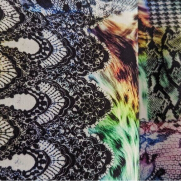 NWT Milano multicoloured patchwork Aline flared skirt - Picture 2 of 4